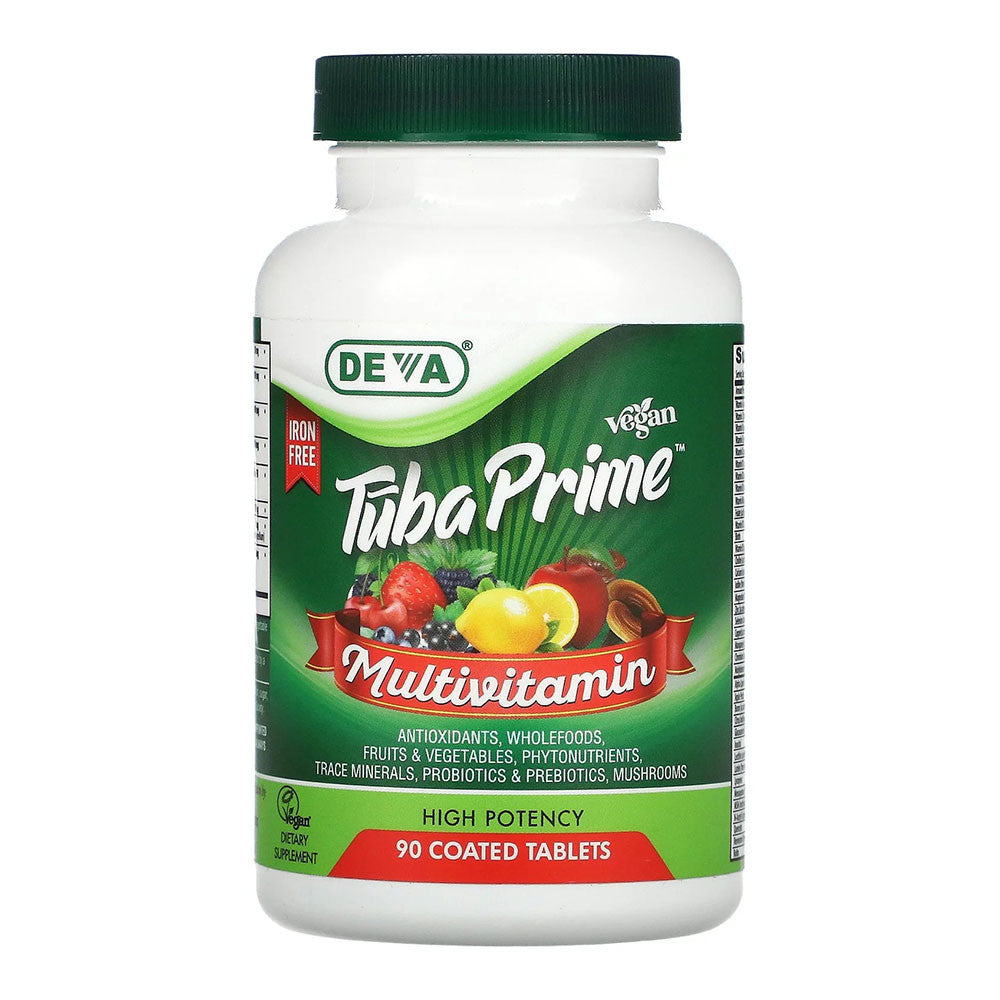 Deva Vegan Tuba Prime Multivitamin Iron Free High Potency Tablets, 90 Ea
